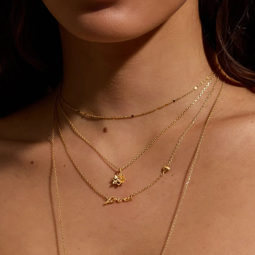 16” Soul Renew Gold Lotus Necklace