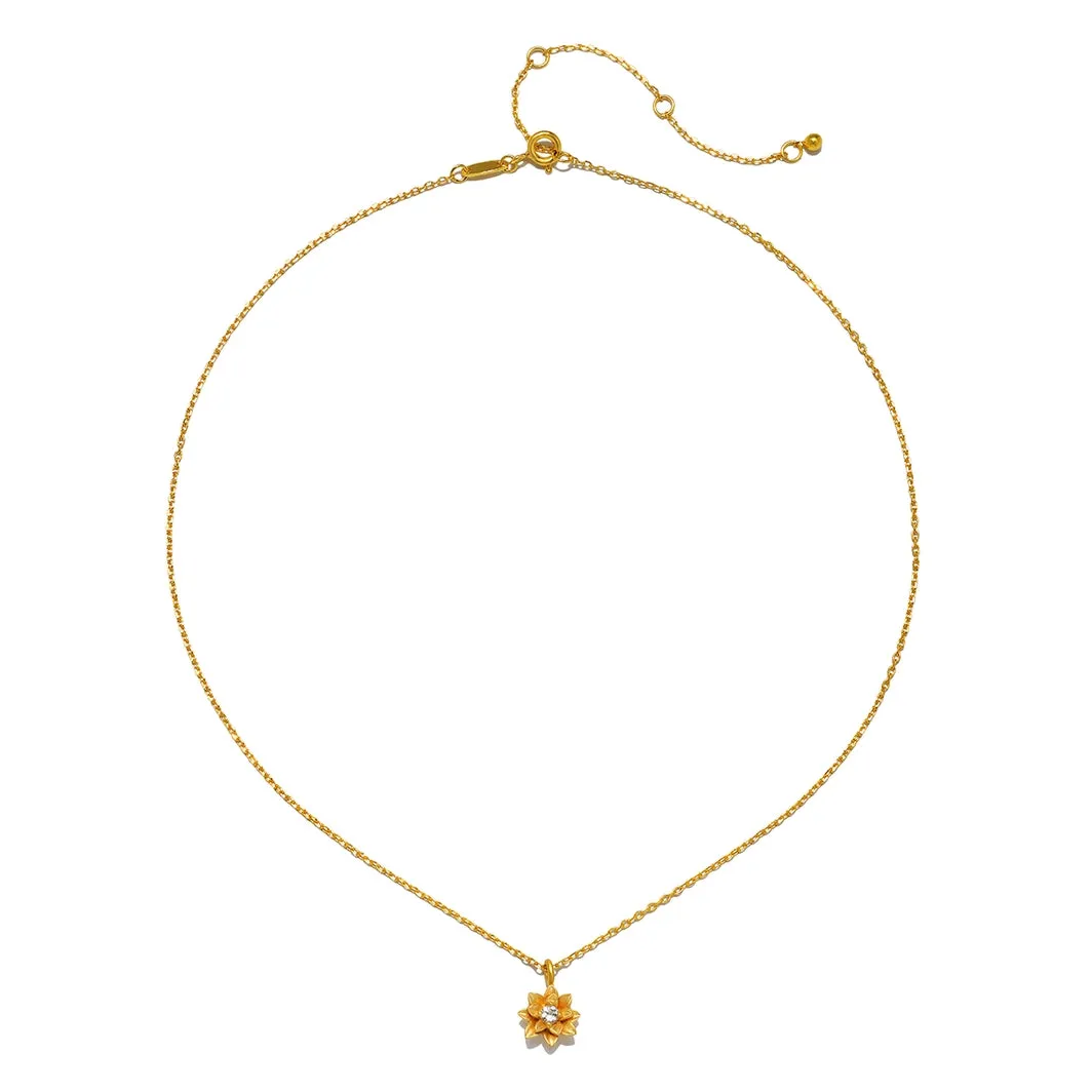 16” Soul Renew Gold Lotus Necklace