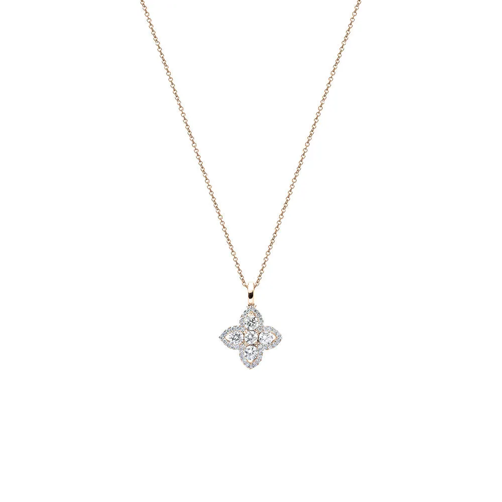 18 Karat Yellow Gold Diamond Flower pendant