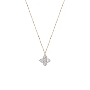 18 Karat Yellow Gold Diamond Flower pendant