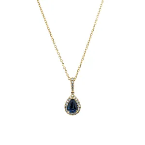 18ct Yellow Gold 1.01ct Sapphire & Diamond Mini Sierra Pendant