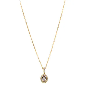 18ct Yellow Gold Morganite & Diamond Mini Sierra Pendant