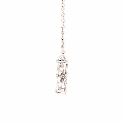 18K Marquise Diamond Flower Pendant Necklace White Gold