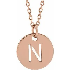 18K Rose Gold-Plated Sterling Silver Initial N 16-18" Necklace