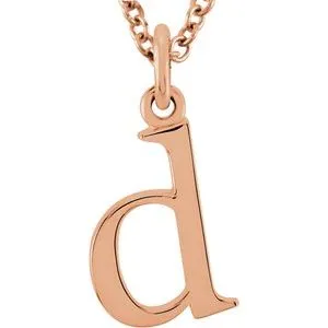 18K Rose Gold-Plated Sterling Silver Lowercase Initial d 16" Necklace