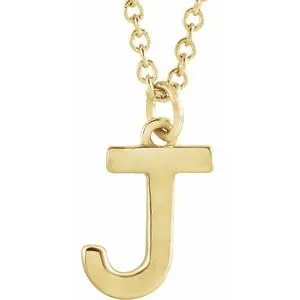 18K Yellow Gold-Plated Sterling Silver Initial J Dangle 18" Necklace