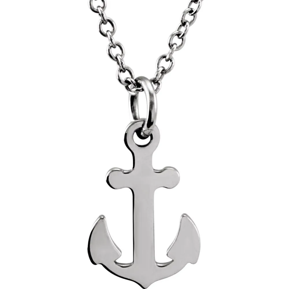 18k Yellow Gold Vermeil Tiny Posh Petite Anchor 16-18" Necklace