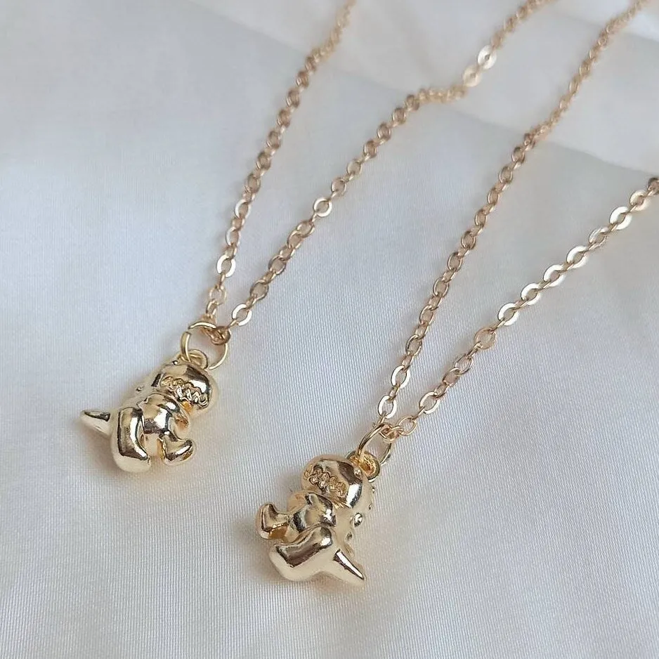 2 Piece Dinosaur Friendship Necklace Set - Bestie Necklace,Matching Necklaces,2 Best Friends Necklace,Novelty Friendship Necklace Set,Gift