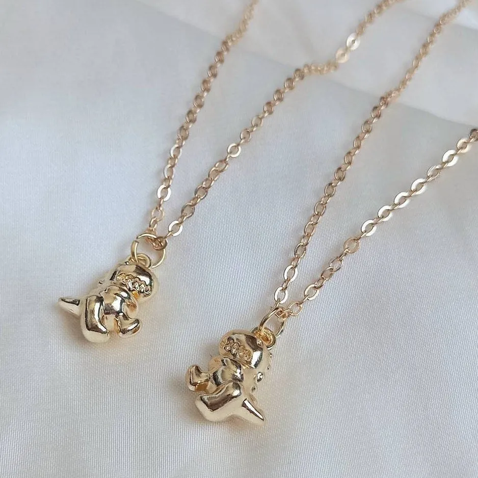 2 Piece Dinosaur Friendship Necklace Set - Bestie Necklace,Matching Necklaces,2 Best Friends Necklace,Novelty Friendship Necklace Set,Gift