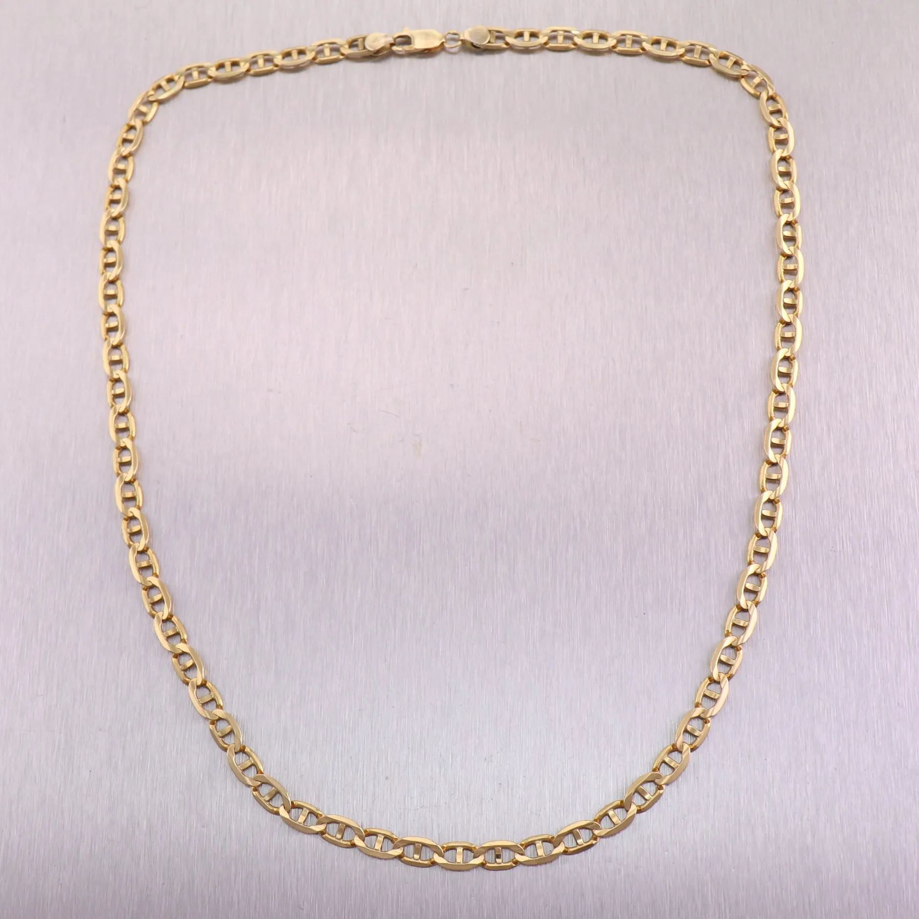 25.1g 10k Yellow Gold Mariner Anchor Chain Link 22.5" Necklace