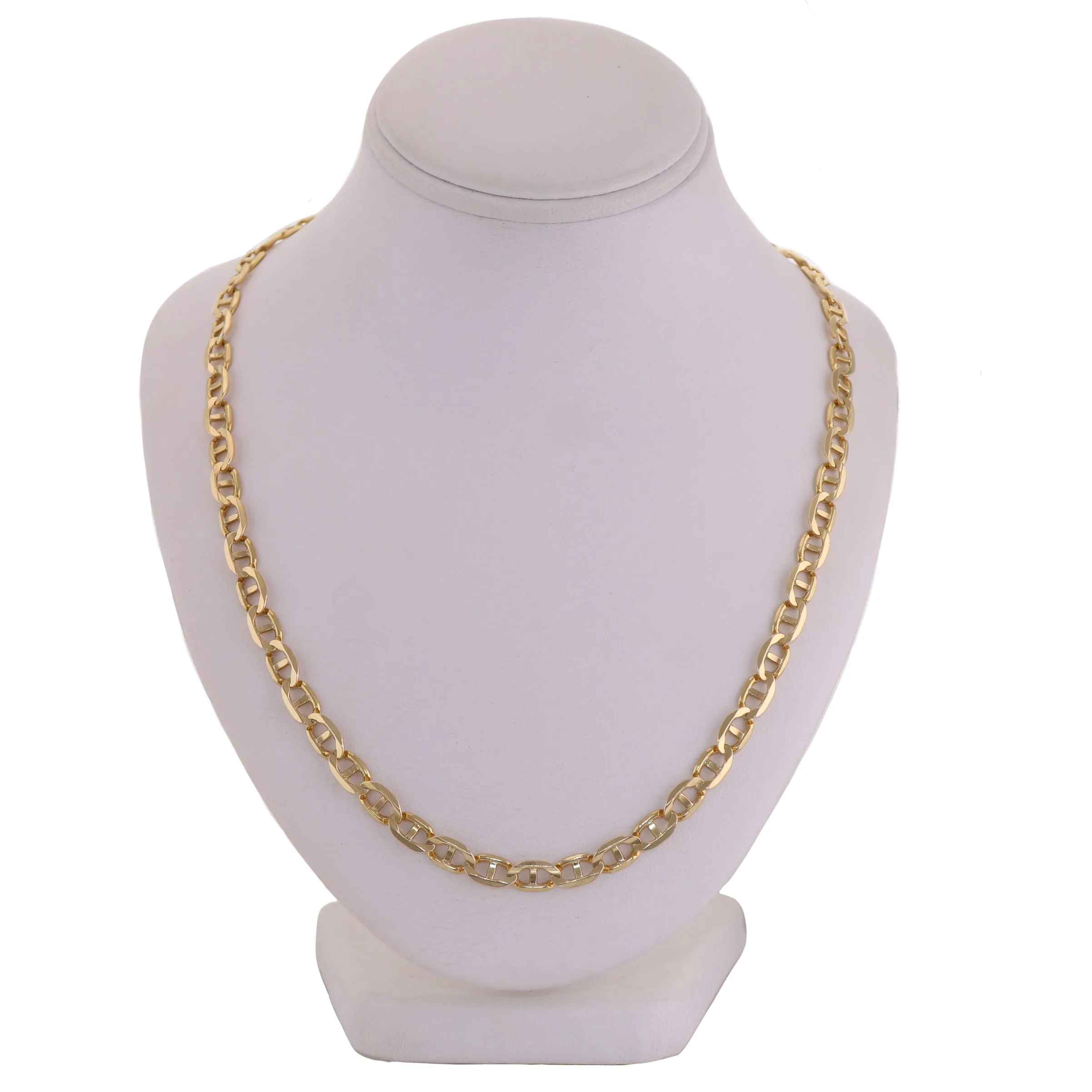 25.1g 10k Yellow Gold Mariner Anchor Chain Link 22.5" Necklace