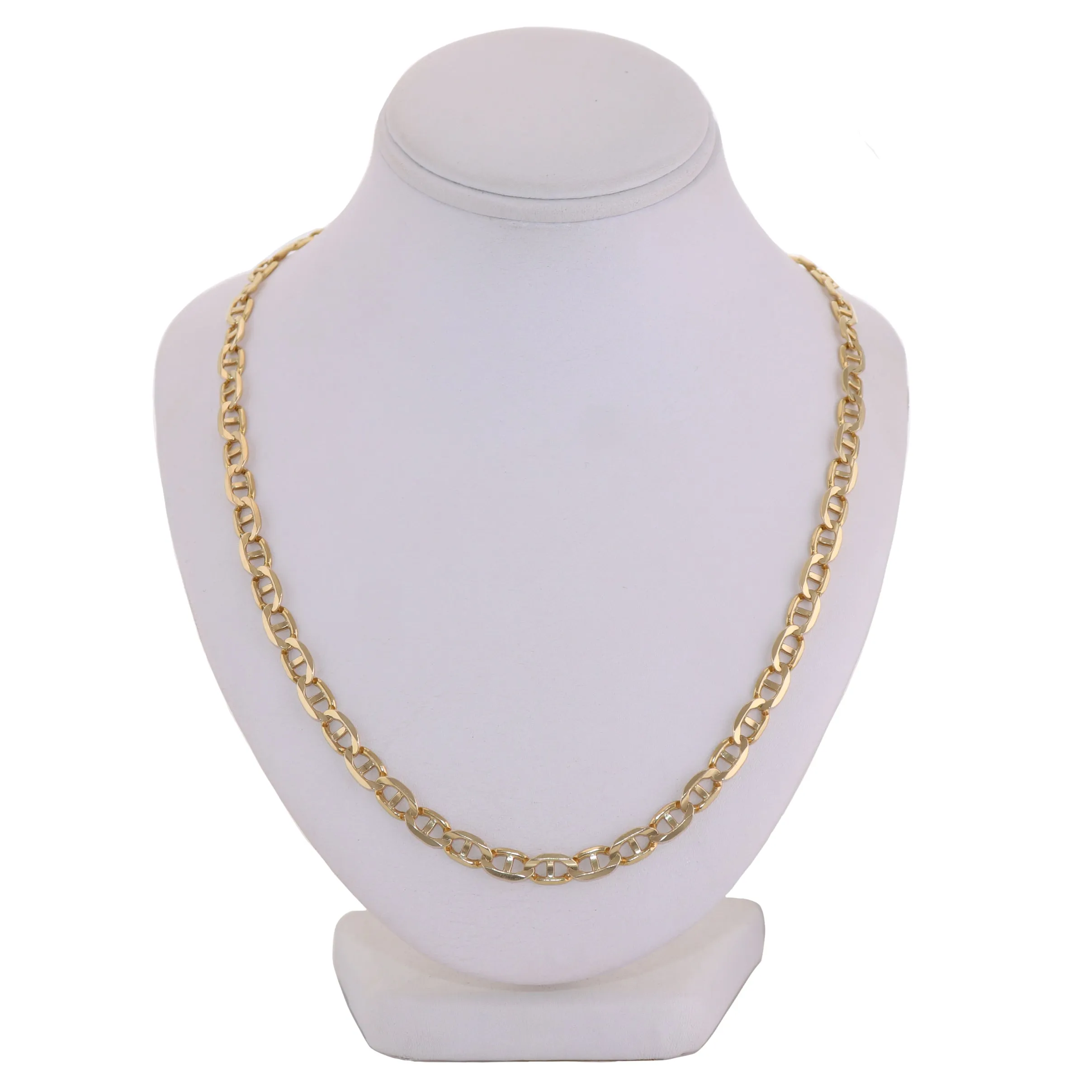 25.1g 10k Yellow Gold Mariner Anchor Chain Link 22.5" Necklace