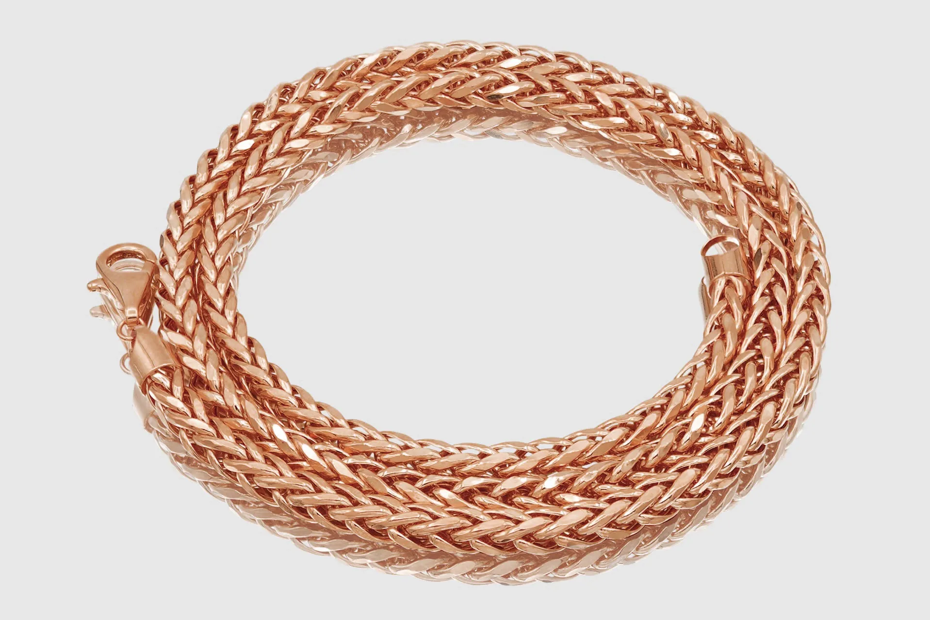 2.5mm - 5.5mm Wheat Chain Necklace - 10k Rose Gold