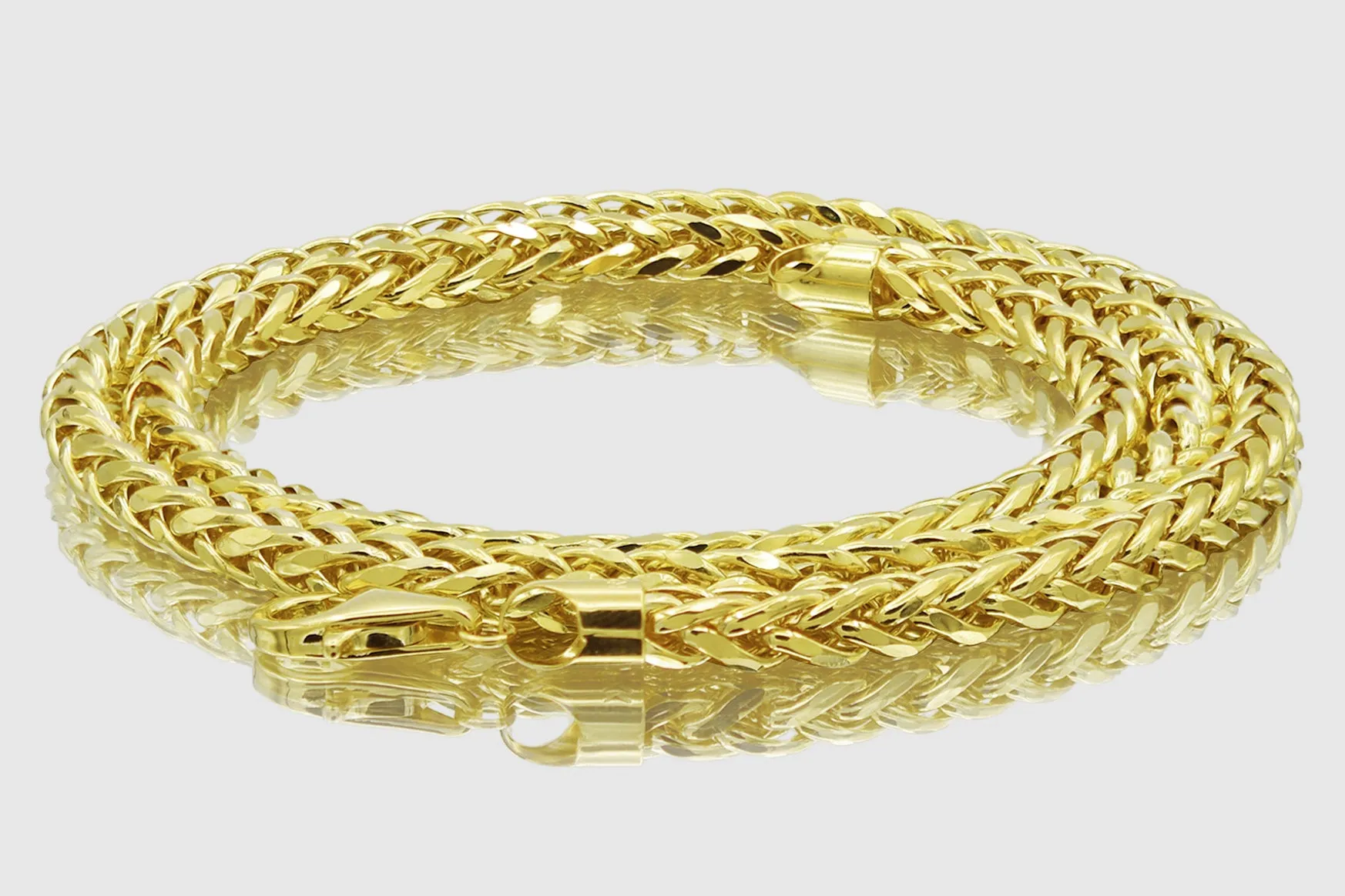 2.5mm - 5.5mm Wheat Chain Necklace - 14k Yellow Gold