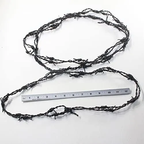 3 Leather Barbed Wire Necklaces Antique Black Colored   #5852
