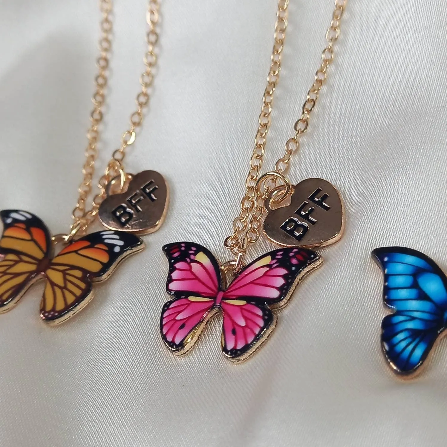 3 Piece Friendship Necklace Set - Butterfly Necklace,Matching Necklaces,Friends Necklaces,Novelty Friendship Necklace Set,Gifts For Friends
