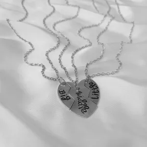3 Piece Siblings Necklace Set - Sibling Necklace,Jigsaw Matching Necklaces,3 Sisters Necklaces,Novelty Friendship Necklace Set,Sister Gifts