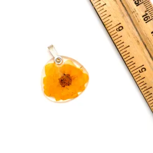 69215 Tiny Whole Yellow Rose flower pendant