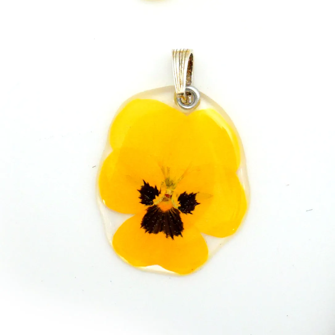 69227 Yellow Pansy Pendant