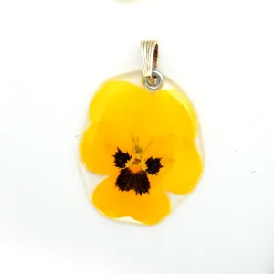 69227 Yellow Pansy Pendant