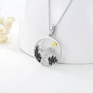 925 Silver Mountain Pendant Necklace Natural Outdoor Jewelry