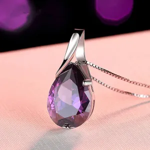 925 Sterling Silver Stone Pendant Chain Sweet Necklace for Woman Chain