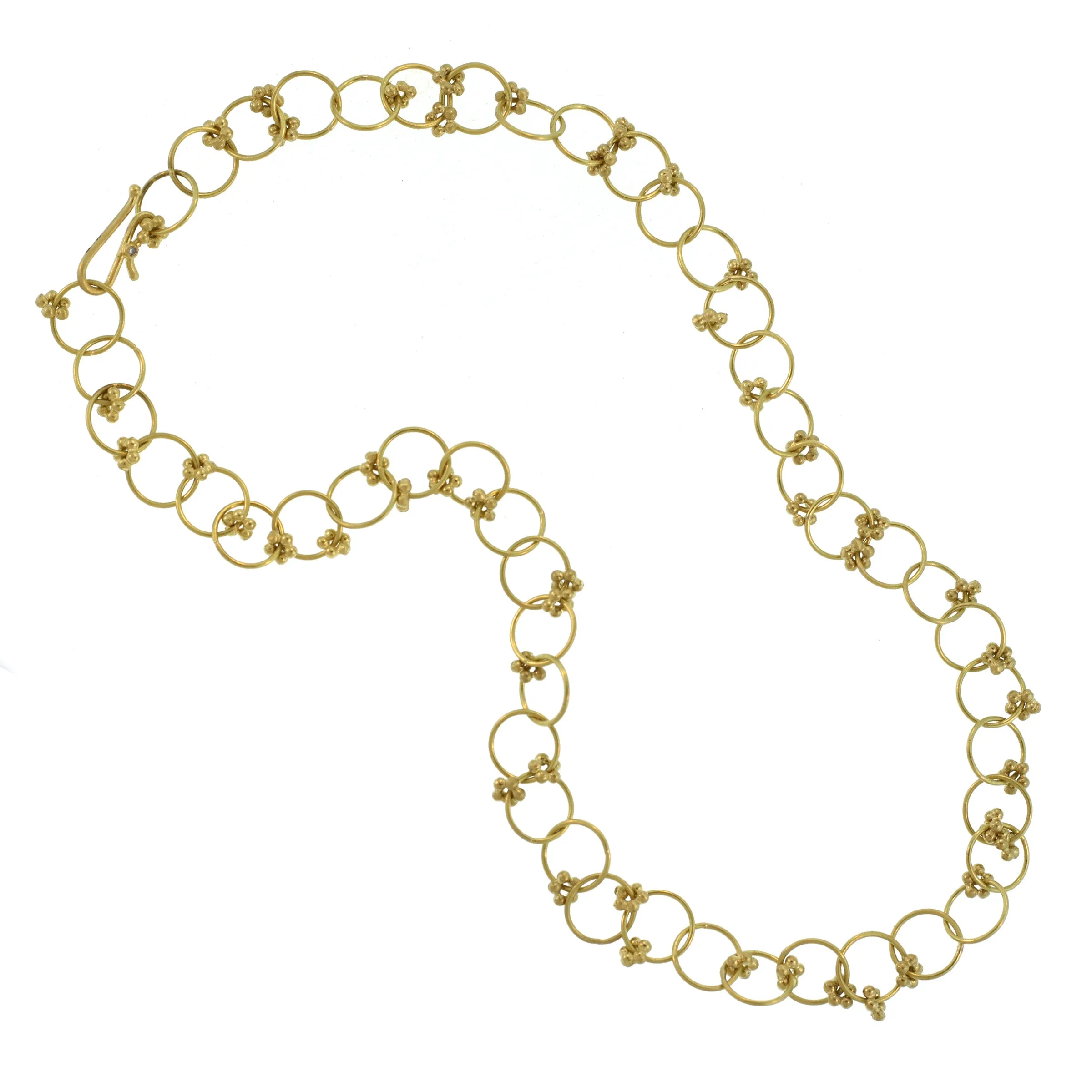 A Handmade Loop Chain with Flower Beads