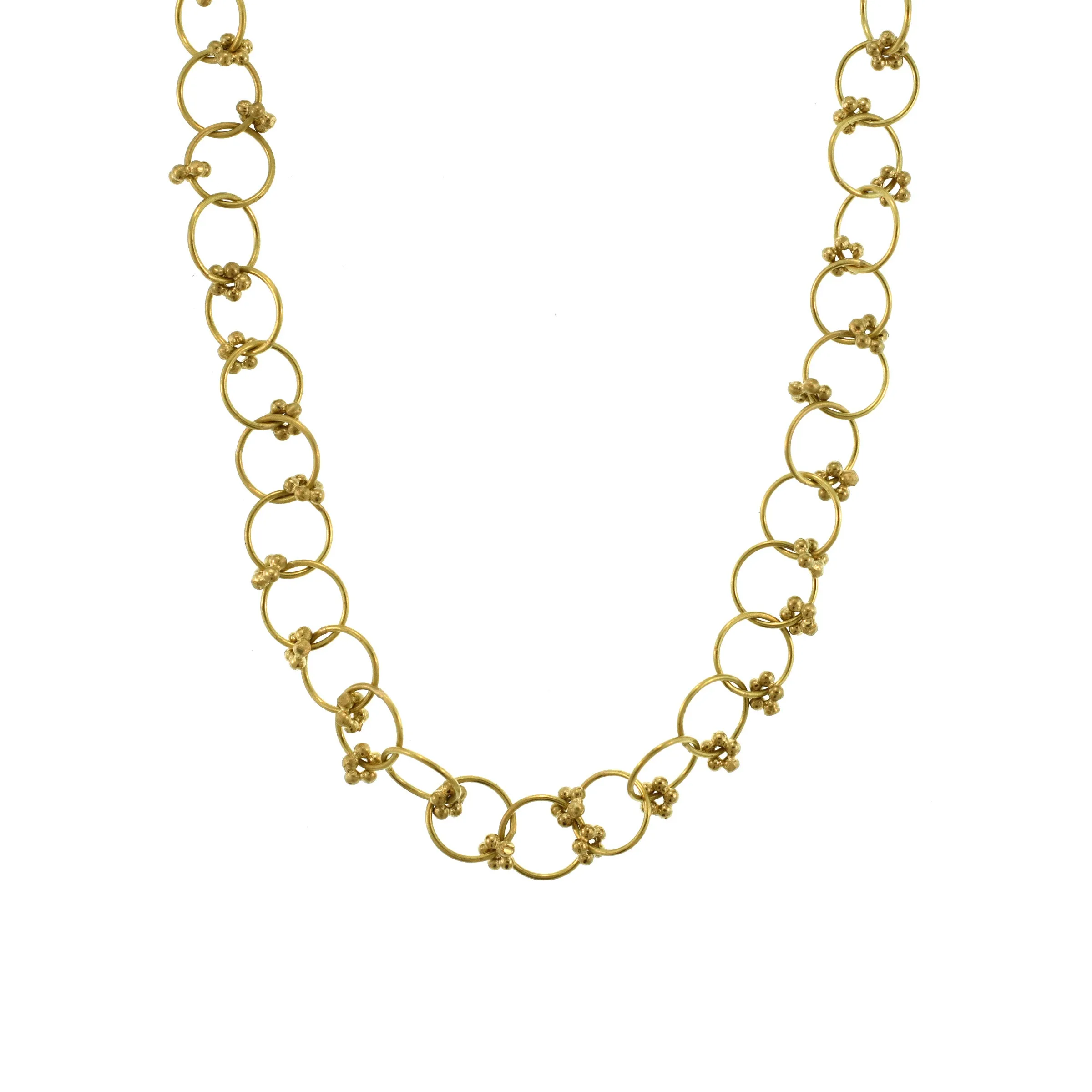 A Handmade Loop Chain with Flower Beads