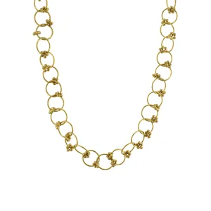 A Handmade Loop Chain with Flower Beads