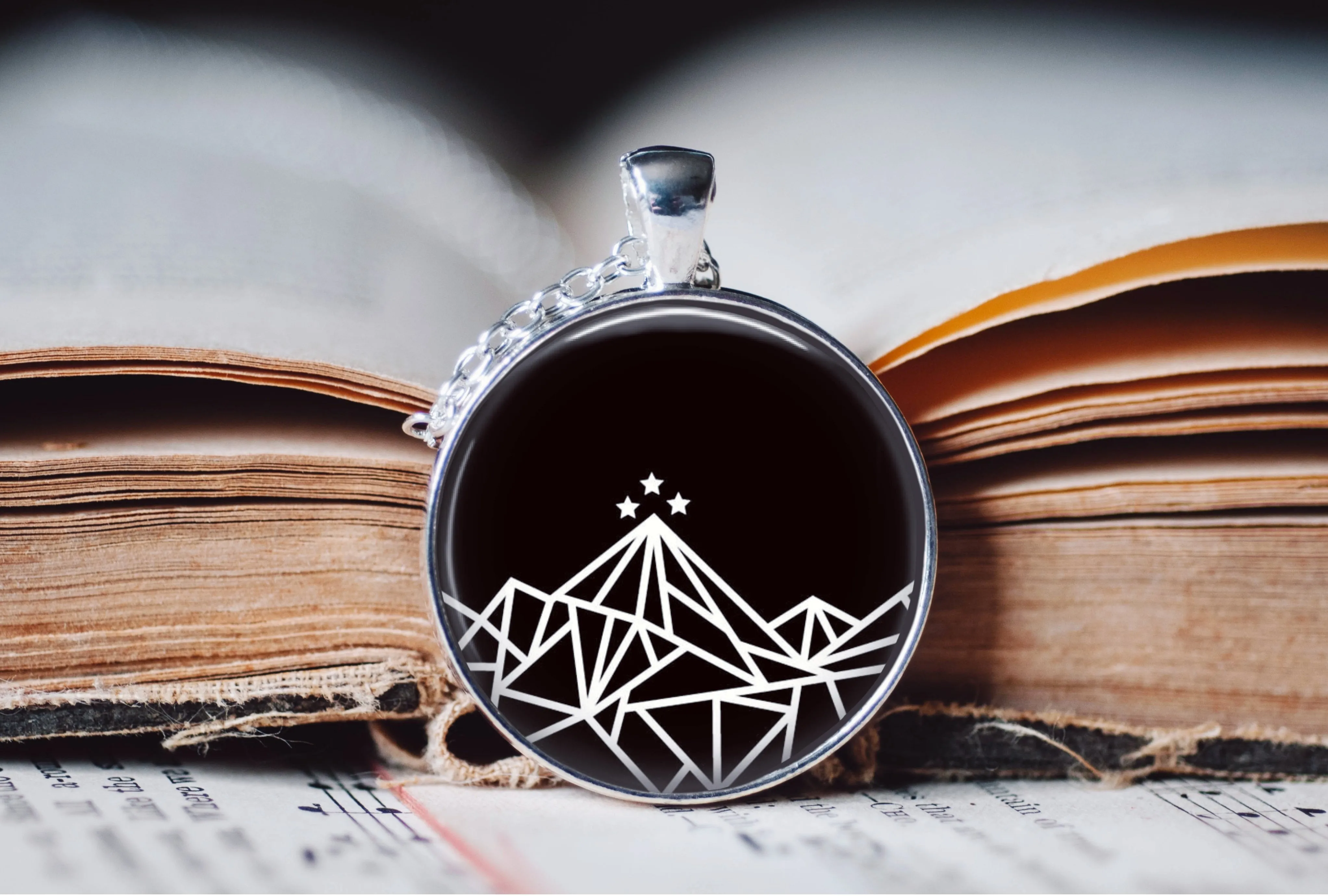 Acotar Mountain Stud Dangle Earrings Necklace Jewelry Set - Post Queen