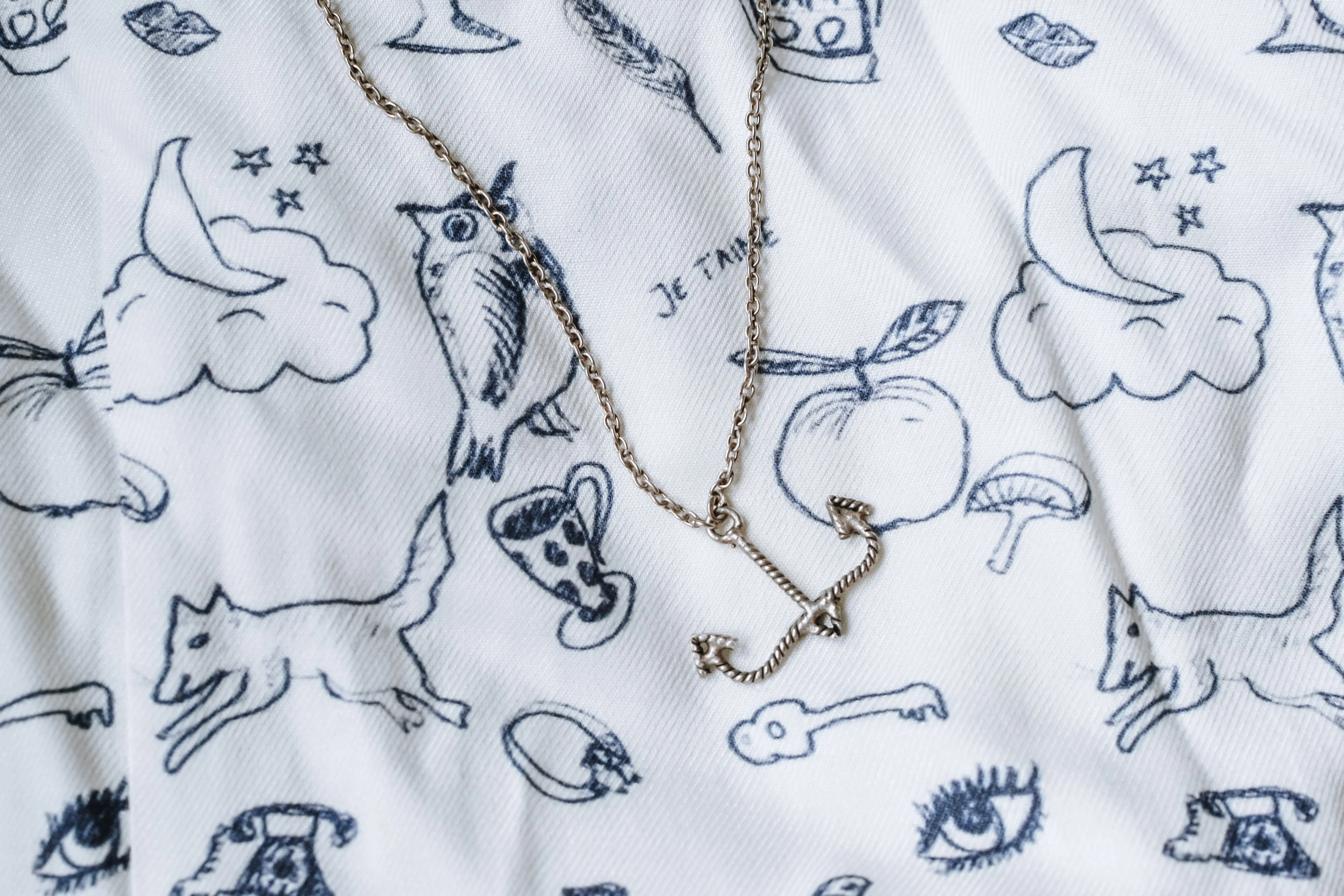 Across The Ocean anchor necklace