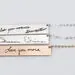 Actual Signature Handwriting Necklace,  8 mm 1.5" Bar