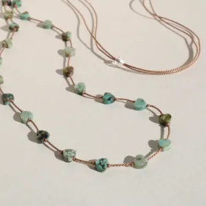 AFRICAN TURQUOISE JASPER HEARTS OM NECKLACE