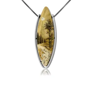 Afternoon Hike in the Mountains Silver, 14K Gold, & Nugget Gold Aspen Grove Pendant