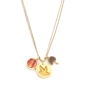 ALL THAT PLAID' - 3 CHARM  NECKLACES #2210R1401 (1A10/10C3)