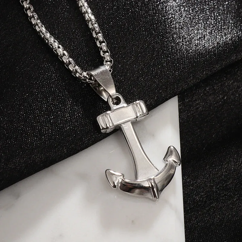 Anchor Pendant Necklace Men Women Creative Design Religious Power Amulets Jewelry Accessories