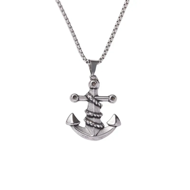 Anchor Pendant Necklace Men Women Creative Design Religious Power Amulets Jewelry Accessories