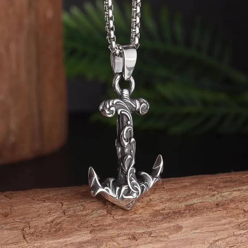Anchor Pendant Necklace Men Women Creative Design Religious Power Amulets Jewelry Accessories