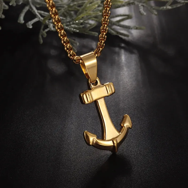 Anchor Pendant Necklace Men Women Creative Design Religious Power Amulets Jewelry Accessories