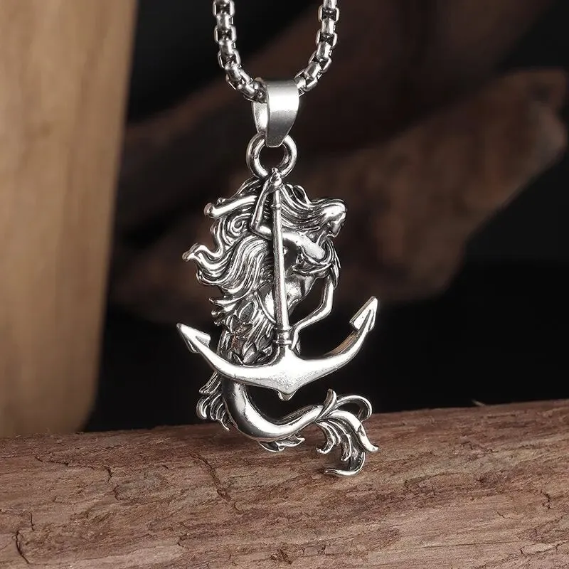 Anchor Pendant Necklace Men Women Creative Design Religious Power Amulets Jewelry Accessories
