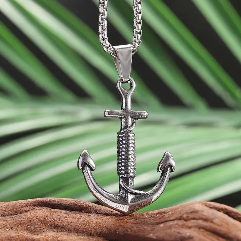 Anchor Pendant Necklace Men Women Creative Design Religious Power Amulets Jewelry Accessories