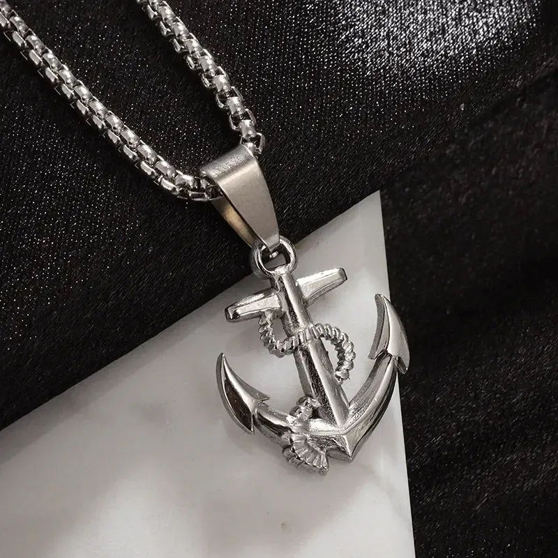 Anchor Pendant Necklace Men Women Creative Design Religious Power Amulets Jewelry Accessories