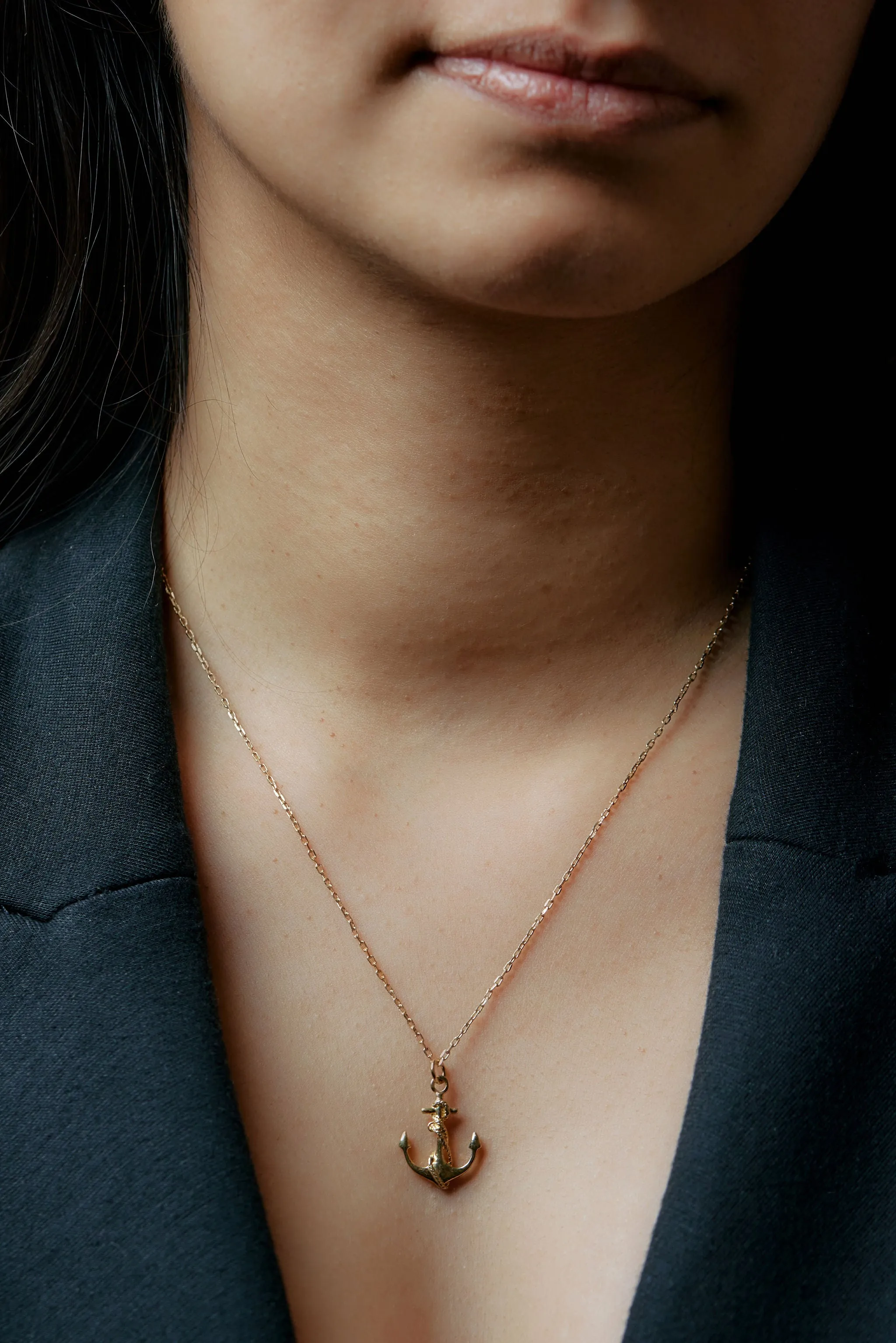 Anchored Silver Pendant Necklace