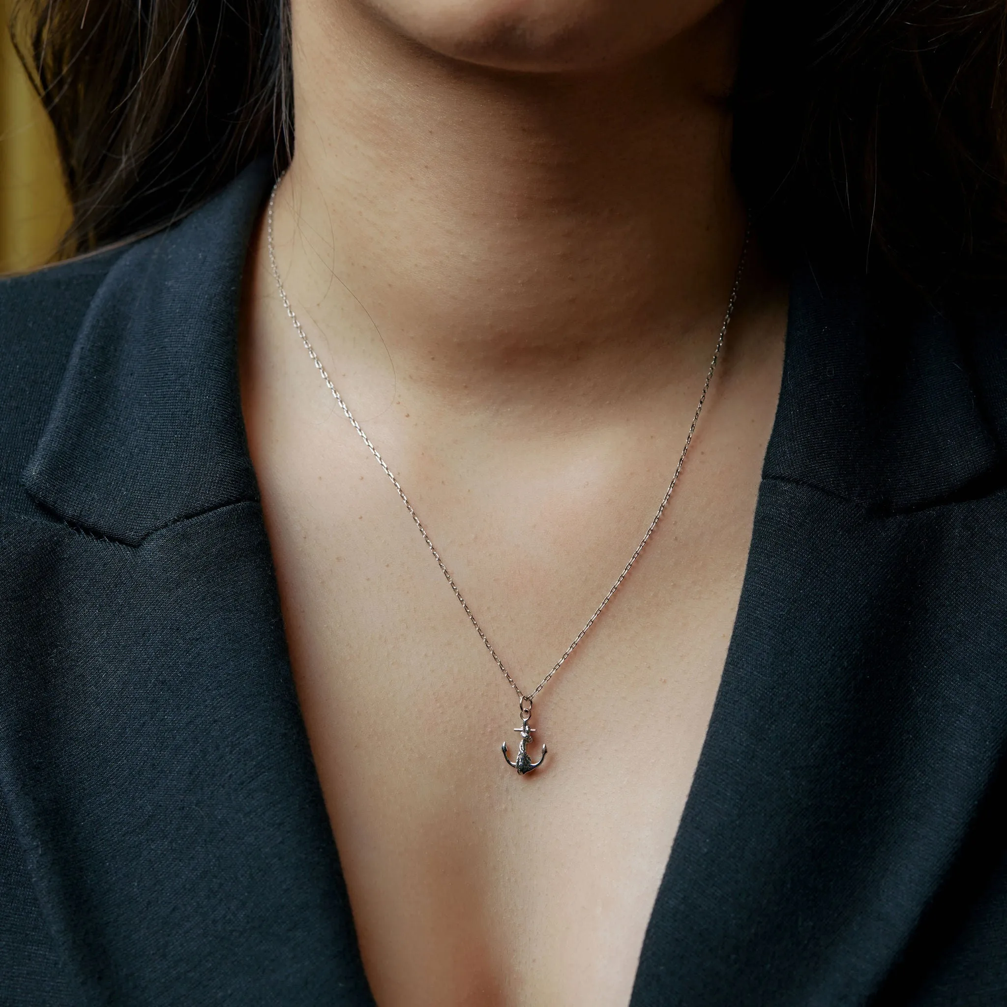 Anchored Silver Pendant Necklace