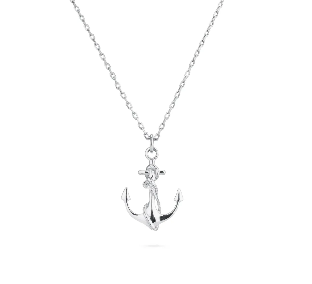 Anchored Silver Pendant Necklace
