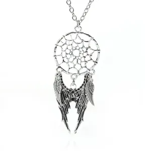 Angel Wing Dreamcatcher Pendant Necklace
