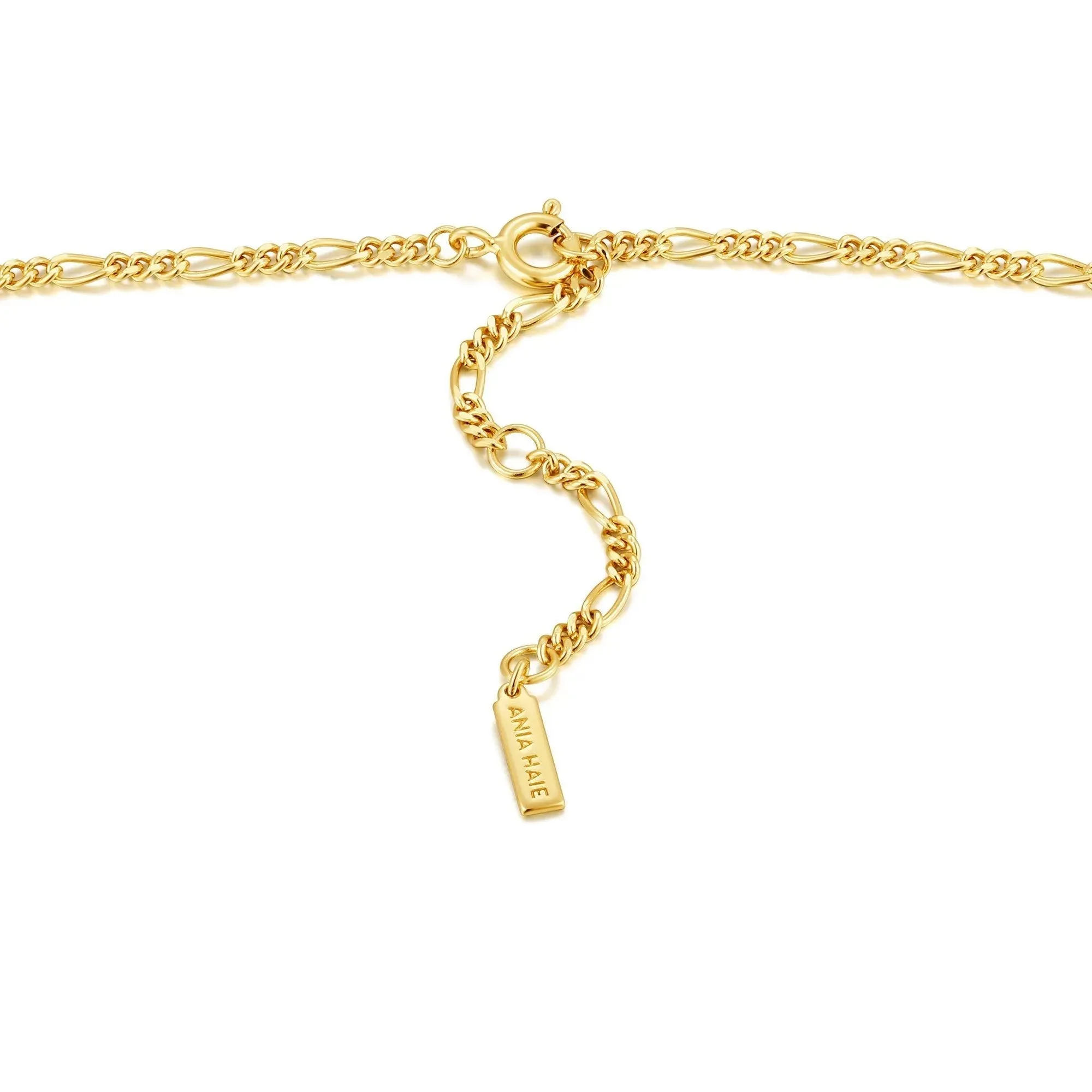 Ania Haie Compass Emblem Gold Figaro Chain Necklace
