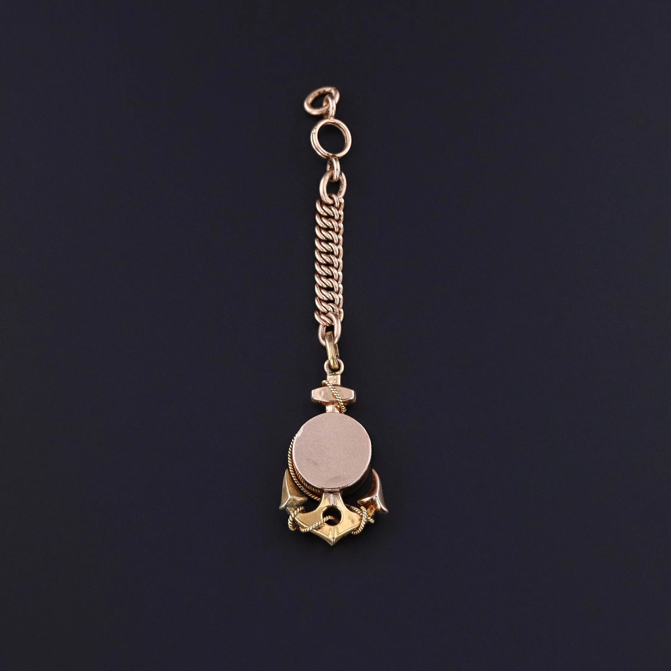 Antique Anchor Compass Pendant of 12ct Gold