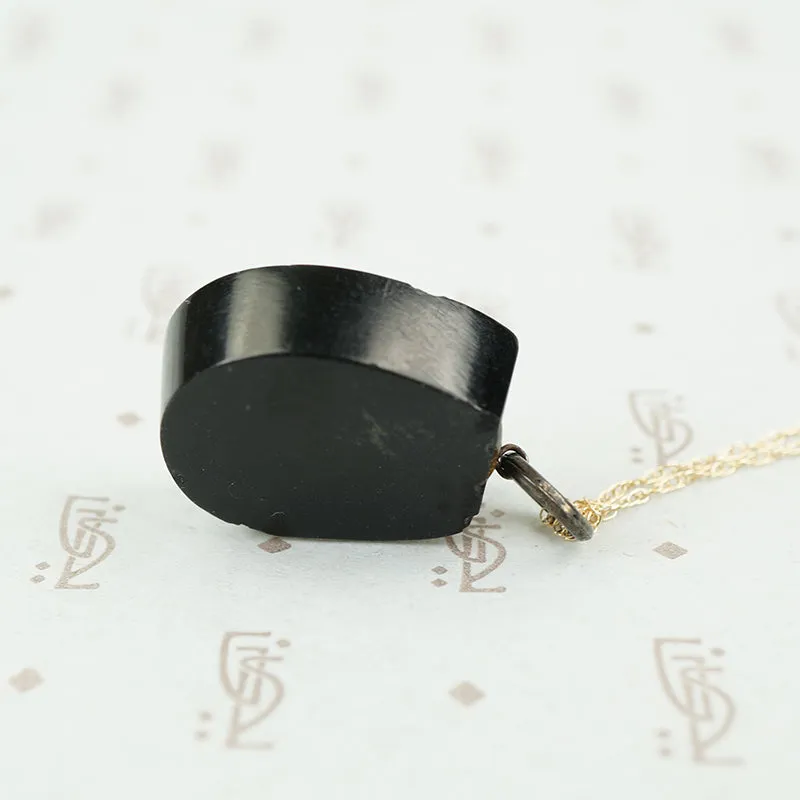 Antique Horseshoe Shaped Jet Compass