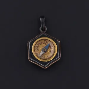 Antique Japanese Compass Charm | Antique Compass